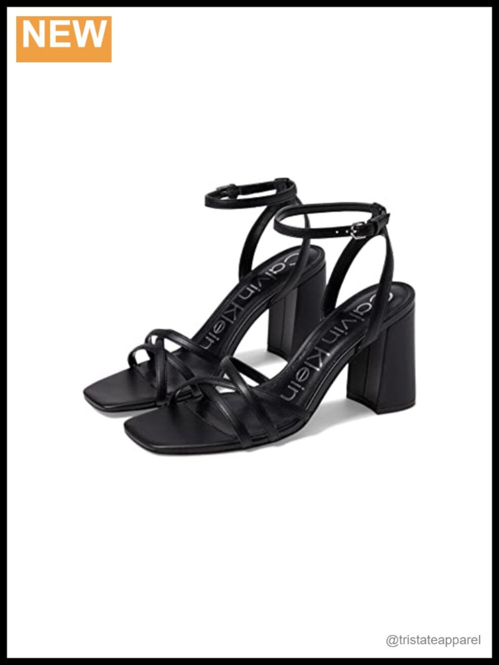 Block Heel Square Toe Ankle Strap Dress Sandal